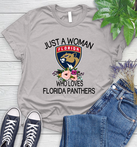 NHL Just A Woman Who Loves Florida Panthers Hockey Sports Women's T-Shirt 10