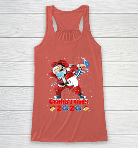 Oklahoma City Thunder Funny Santa Claus Dabbing Christmas 2020 NBA Racerback Tank 3