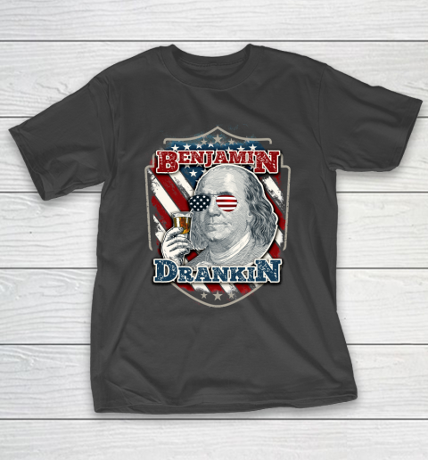 Beer Lover Funny Shirt Benjamin Drankin  Funny and Patriotic 4th of July Independence Day T-Shirt