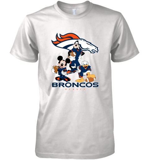Mickey Donald Goofy The Three Denver Broncos Football Premium Men's T-Shirt