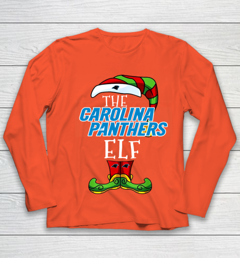 Carolina Panthers Christmas ELF Funny NFL Youth Long Sleeve 3