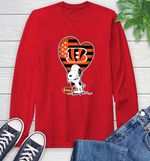 Cincinnati Bengals NFL Football The Peanuts Movie Adorable Snoopy Long Sleeve T-Shirt 10