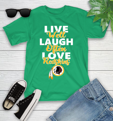 NFL Football Washington Redskins Live Well Laugh Often Love Shirt Youth T-Shirt 7