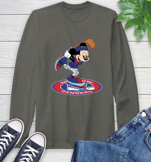 NHL Hockey New York Rangers Cheerful Mickey Disney Shirt Long Sleeve T-Shirt 9