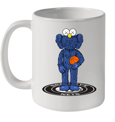 NBA Basketball Brooklyn Nets Kaws Bff Blue Figure Shirt Ceramic Mug 11oz