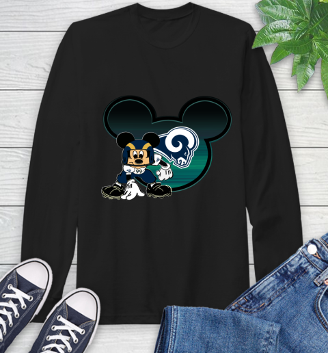 NFL Los Angeles Rams Mickey Mouse Disney Football T Shirt Long Sleeve T-Shirt 2