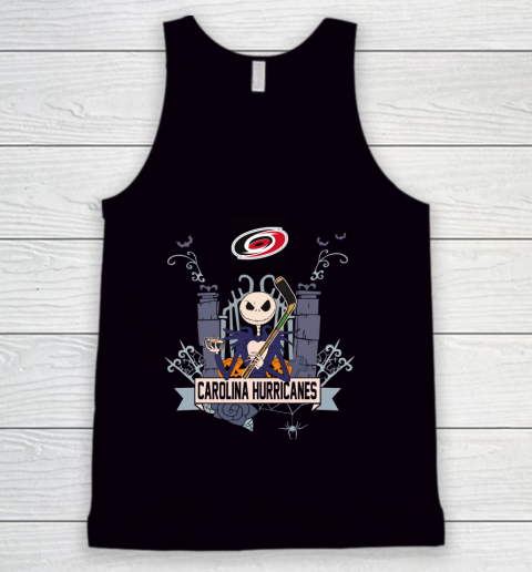 NHL Carolina Hurricanes Hockey Jack Skellington Halloween Tank Top