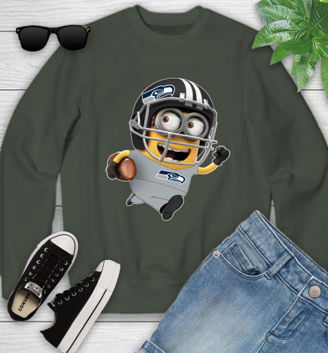 NFL Seattle Seahawks Minions Disney Football Sports Youth Sweatshirt 10