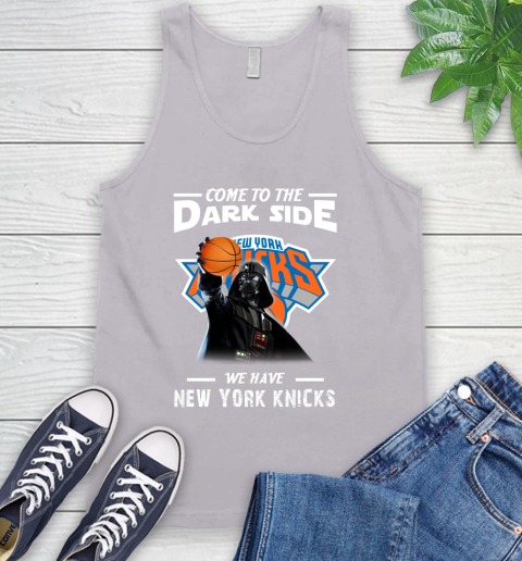 NBA Come To The Dark Side We Have New York Knicks Star Wars Darth Vader Basketball Tank Top 3