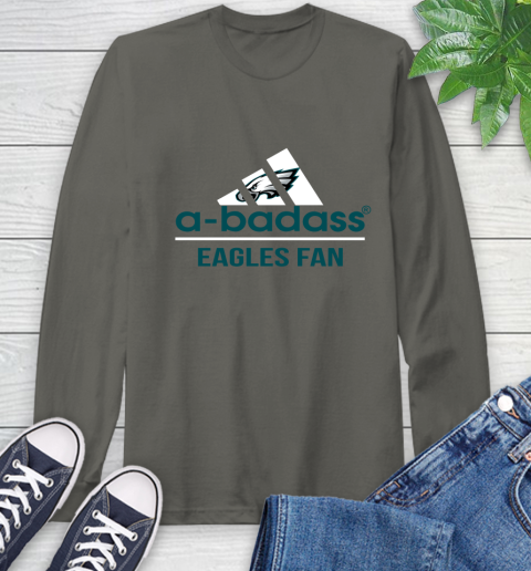 Philadelphia Eagles NFL Football A Badass Adidas Adoring Fan Sports Long Sleeve T-Shirt - Image 10