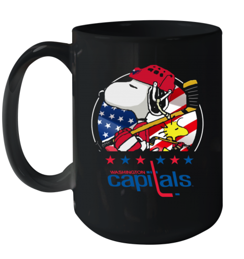 4x8j washington capitals snoopy and woodstock nhl ceramic mug 150 54 front black