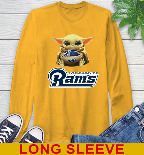 NFL Football Los Angeles Rams Baby Yoda Star Wars Shirt Long Sleeve T-Shirt 3