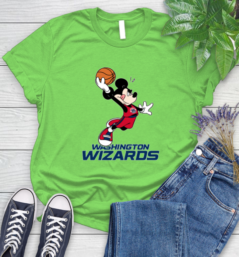 NBA Basketball Washington Wizards Cheerful Mickey Mouse Shirt Women's T-Shirt 10