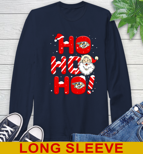 Nashville Predators NHL Hockey Ho Ho Ho Santa Claus Merry Christmas Shirt Long Sleeve T-Shirt 4 Nashville Predators NHL Hockey Ho Ho Ho Santa Claus Merry Christmas Shirt Long Sleeve T-Shirt - Image 4