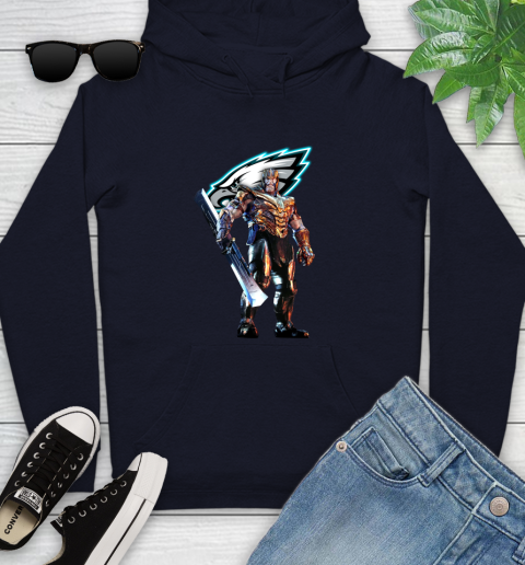 NFL Thanos Gauntlet Avengers Endgame Football Philadelphia Eagles Youth Hoodie 4