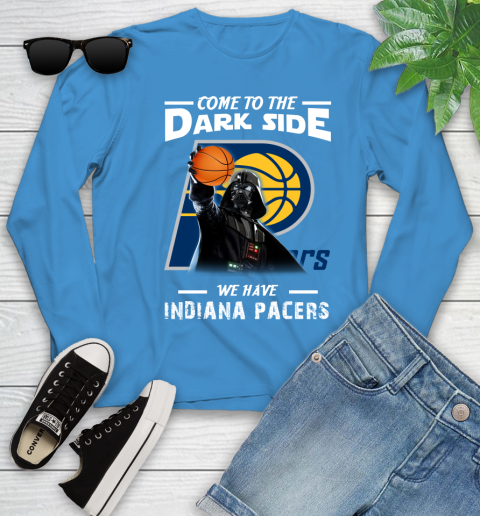 NBA Come To The Dark Side We Have Indiana Pacers Star Wars Darth Vader Basketball Youth Long Sleeve 8
