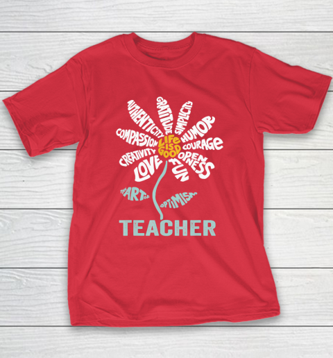 Life is good Teacher Daisy T shirt Teach School Sunflower Youth T-Shirt 7