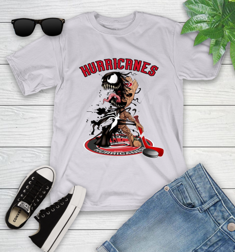 NHL Carolina Hurricanes Hockey Venom Groot Guardians Of The Galaxy Youth T-Shirt 4