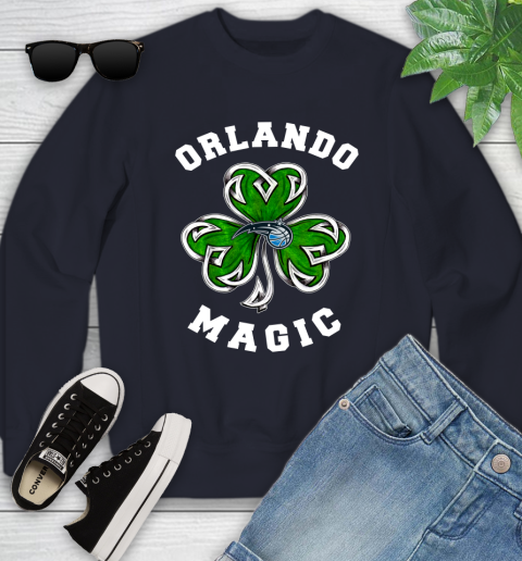 NBA Orlando Magic Three Leaf Clover St Patrick's Day Basketball Sports Youth Sweatshirt 2