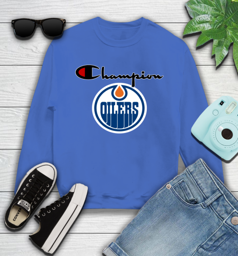 NHL Hockey Edmonton Oilers Champion Shirt Youth Sweatshirt 4