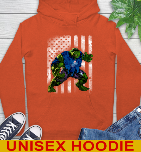 Los Angeles Dodgers Hulk Marvel Avengers MLB Baseball American Flag Hoodie 4