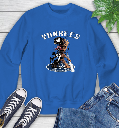 MLB New York Yankees Baseball Venom Groot Guardians Of The Galaxy Sweatshirt 8