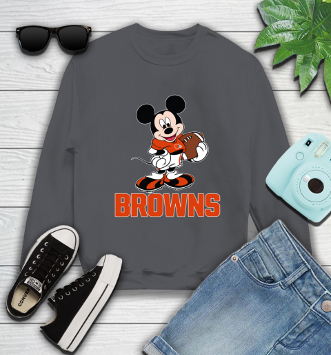 NFL Football Cleveland Browns Cheerful Mickey Mouse Shirt Sweatshirt 6