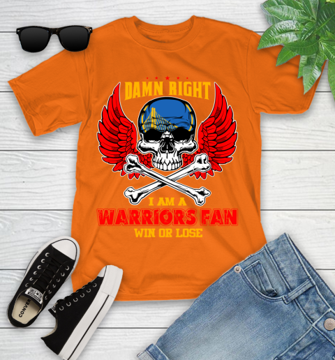 NBA Damn Right I Am A Golden State Warriors Win Or Lose Skull Basketball Sports Youth T-Shirt 9