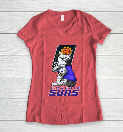 NBA Basketball My Cat Loves Phoenix Suns Women's V-Neck T-Shirt 5 NBA Basketball My Cat Loves Phoenix Suns Women's V-Neck T-Shirt - Image 5
