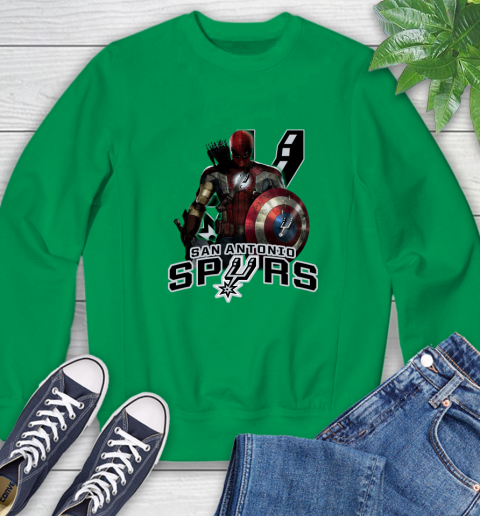 San Antonio Spurs NBA Basketball Captain America Thor Spider Man Hawkeye Avengers Sweatshirt 6