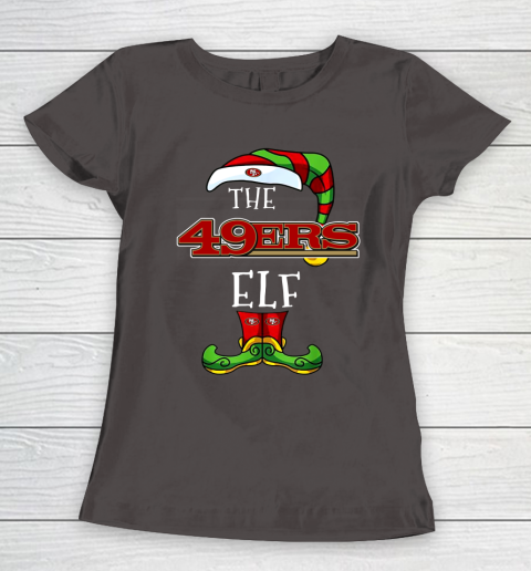 San Francisco 49ers Christmas ELF Funny NFL Women's T-Shirt 7