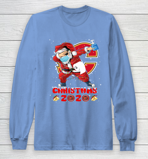 Calgary Flames Funny Santa Claus Dabbing Christmas 2020 NHL Long Sleeve T-Shirt 8