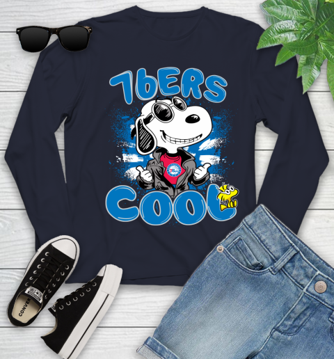 NBA Basketball Philadelphia 76ers Cool Snoopy Shirt Youth Long Sleeve 2