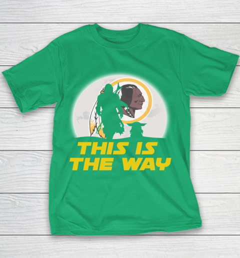 Washington Redskins NFL Football Star Wars Yoda And Mandalorian This Is The Way Youth T-Shirt 3