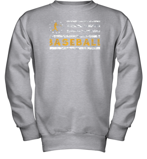 mszo baseball lovers vintage american betsy ross flag softball youth sweatshirt 47 front sport grey