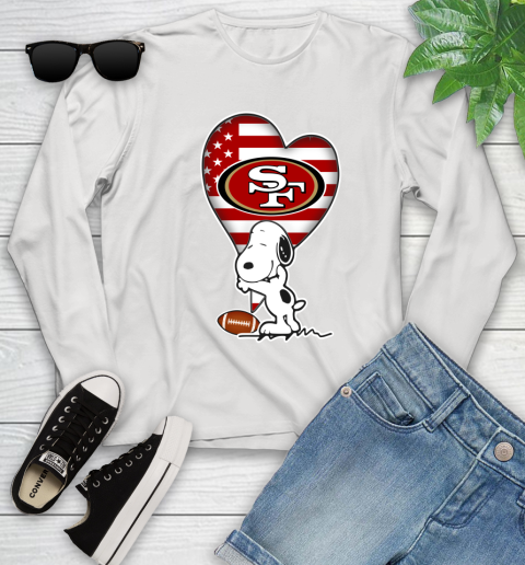 San Francisco 49ers NFL Football The Peanuts Movie Adorable Snoopy Youth Long Sleeve