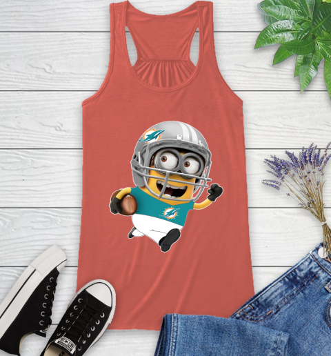 NFL Miami Dolphins Minions Disney Football Sports Racerback Tank 4