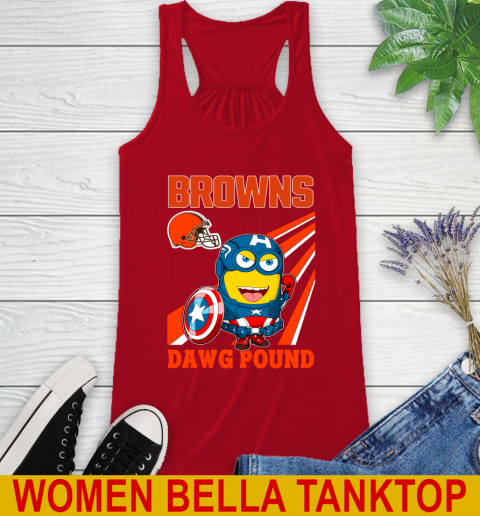 NFL Football Cleveland Browns Captain America Marvel Avengers Minion Shirt Racerback Tank 4