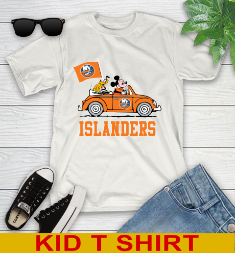 NHL Hockey New York Islanders Pluto Mickey Driving Disney Shirt Youth T-Shirt