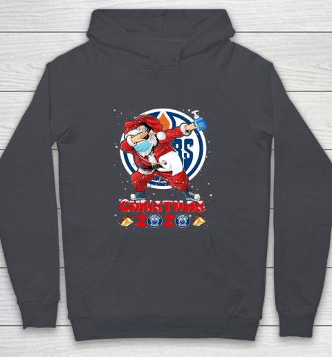 Edmonton Oilers Funny Santa Claus Dabbing Christmas 2020 NHL Youth Hoodie 5
