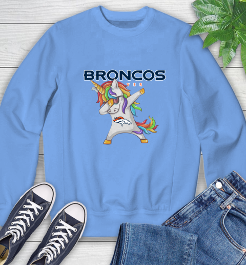 Denver Broncos NFL Football Funny Unicorn Dabbing Sports Sweatshirt 11