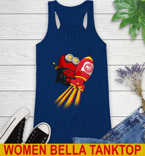 NBA Basketball Atlanta Hawks Deadpool Minion Marvel Shirt Racerback Tank 7