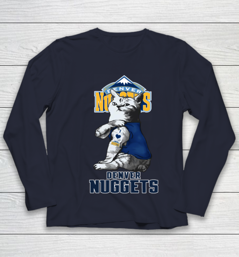 NBA Basketball My Cat Loves Denver Nuggets Youth Long Sleeve 2