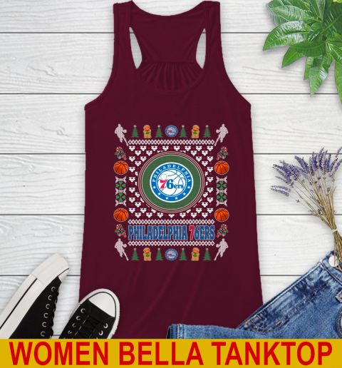 Philadelphia 76ers Merry Christmas NBA Basketball Loyal Fan Racerback Tank 2