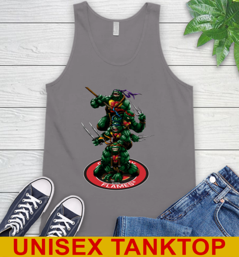 NHL Hockey Calgary Flames Teenage Mutant Ninja Turtles Shirt Tank Top - Image 8