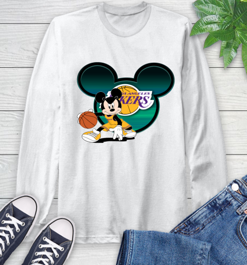 NBA Los Angeles Lakers Mickey Mouse Disney Basketball Long Sleeve T-Shirt