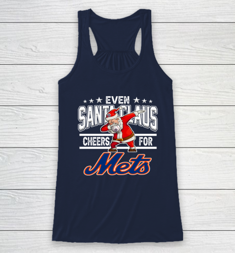 New York Mets Even Santa Claus Cheers For Christmas MLB Racerback Tank 8