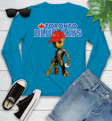 MLB Toronto Blue Jays Groot Guardians Of The Galaxy Baseball Youth Long Sleeve 7