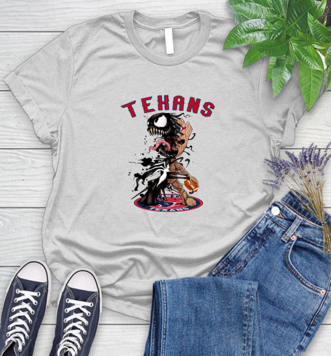 NFL Houston Texans Football Venom Groot Guardians Of The Galaxy Women's T-Shirt