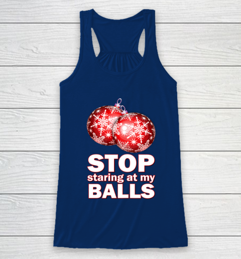 Stop Staring at my Balls Funny Christmas Holiday Pajama Racerback Tank 6